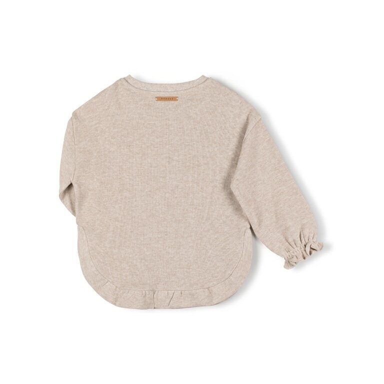 Nixnut Nixnut - ruffled sweater beige