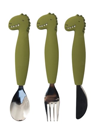 Trixie Trixie - Silicone cutlery set 3-pack Mr. Dino