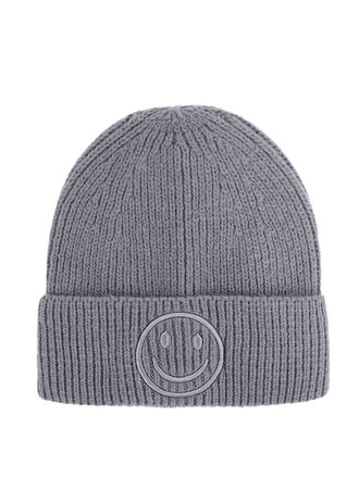 Smiley muts grijs
