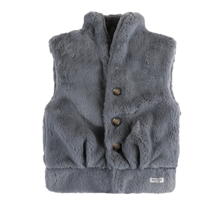 Donsje Amsterdam Donsje - Juline bodywarmer lava grey teddy