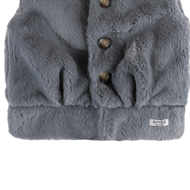 Donsje Amsterdam Donsje - Juline bodywarmer lava grey teddy