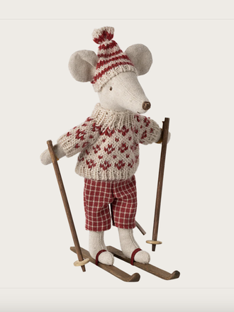 Maileg Maileg Winter mouse with ski set, Mum