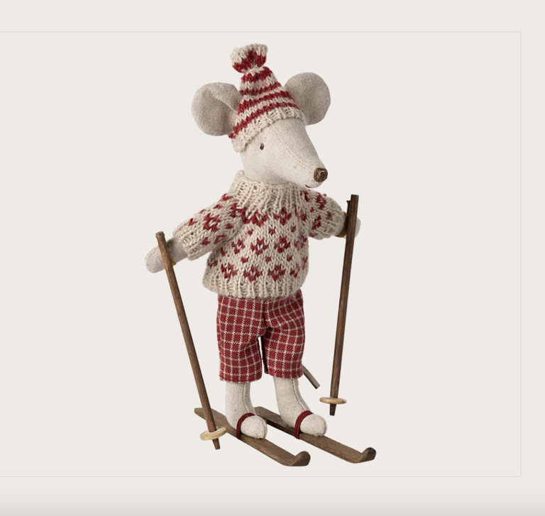 Maileg Maileg Winter mouse with ski set, Mum