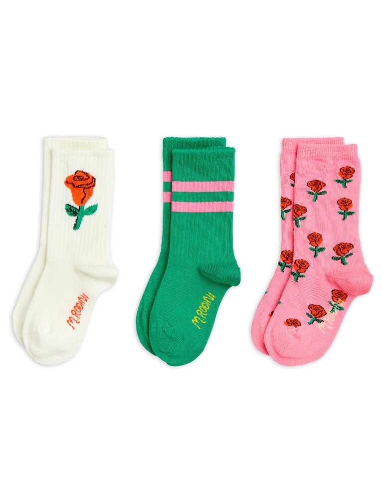 mini rodini Mini rodini - Roses 3 pack socks