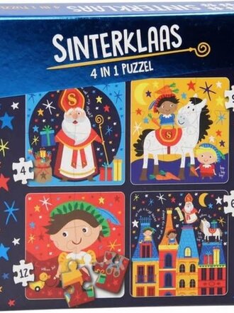 Boeken Sinterklaas - 4 in 1 Puzzel Boeken Sinterklaas - 4 in 1 Puzzel