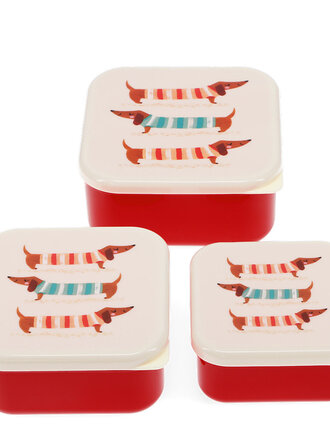 rex london Rex london -Snack boxes (set of 3) - Sausage Dog