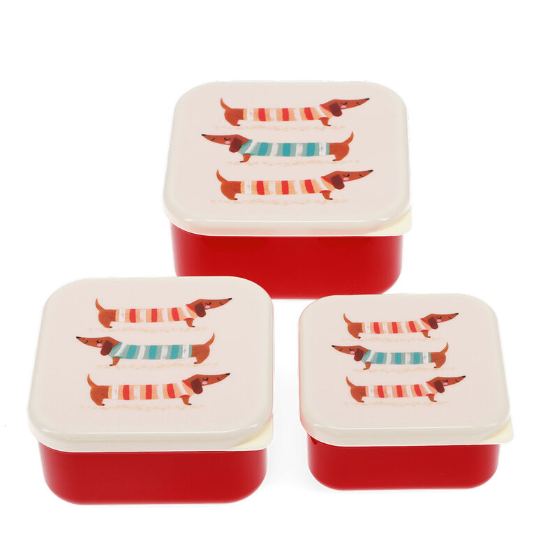 rex london Rex london -Snack boxes (set of 3) - Sausage Dog