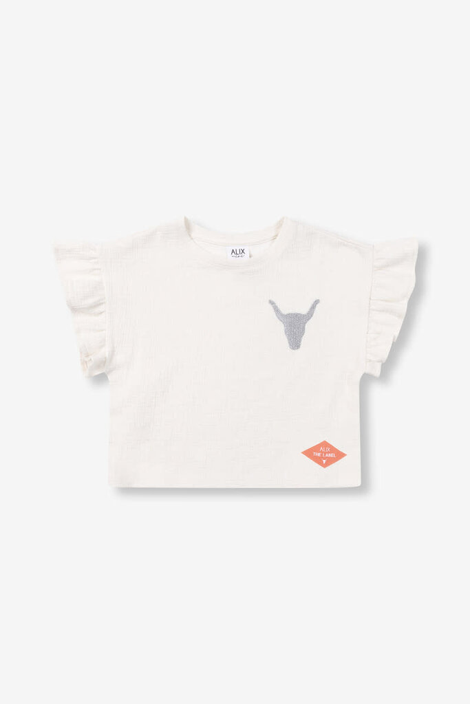 Alix the label Alix the label - Kids Ruffle T-shirt Cream
