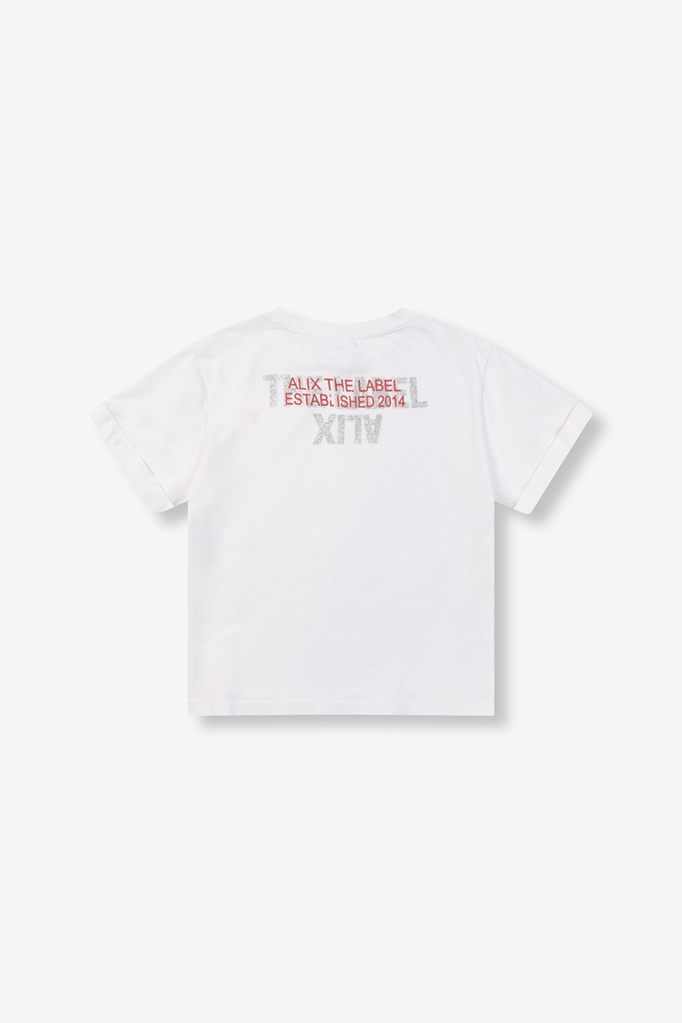 Alix the label Alix mini - Knitted ALIX T-shirt soft white