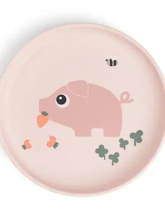 Done By Deer Done by Deer - tiny farm plate pink