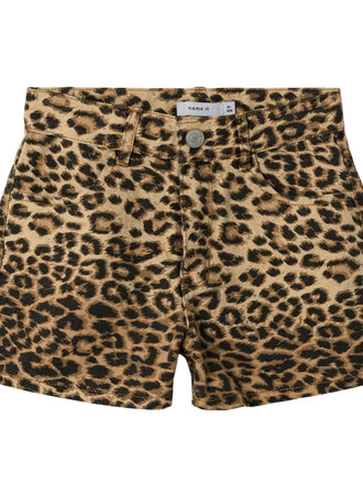Name It name it - leopard dnm shorts