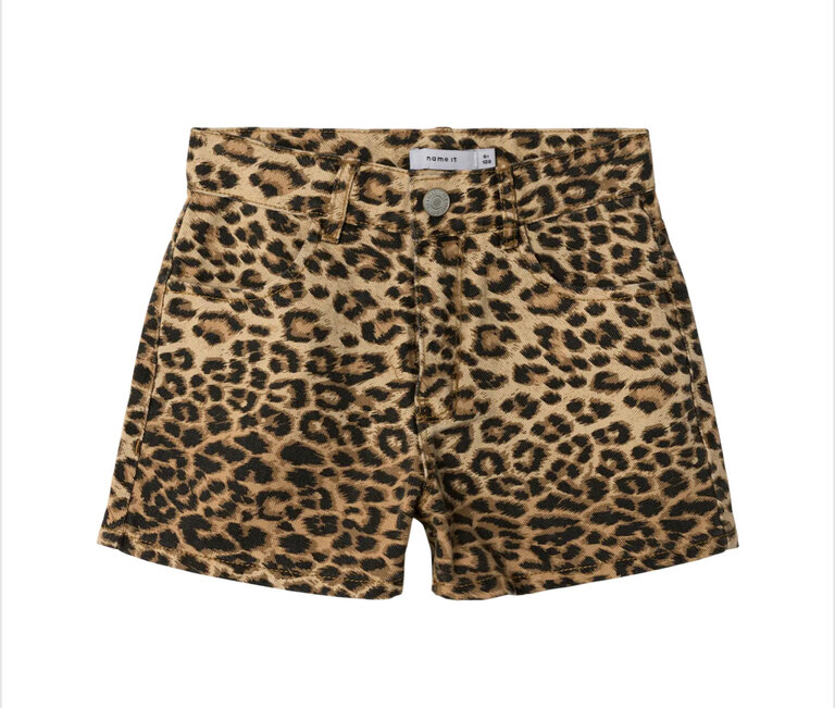 Name It name it - leopard dnm shorts
