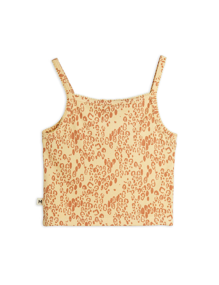 mini rodini Mini rodini -Mini leopard aop tank top beige