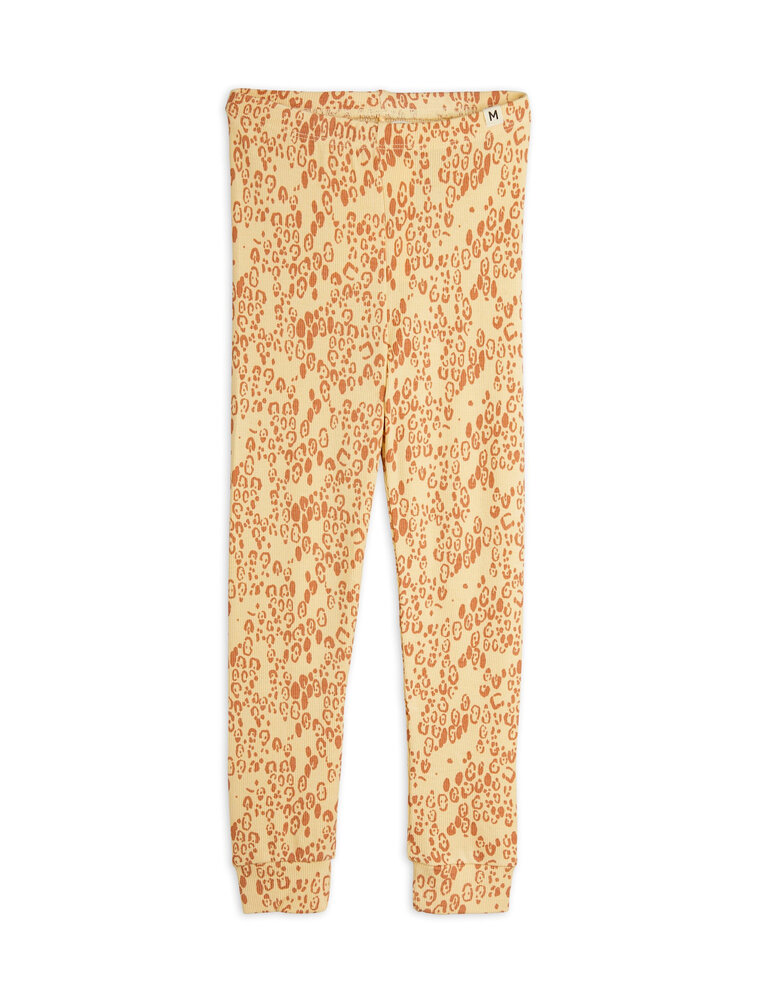 mini rodini Mini rodini -Mini leopard aop leggings  beige