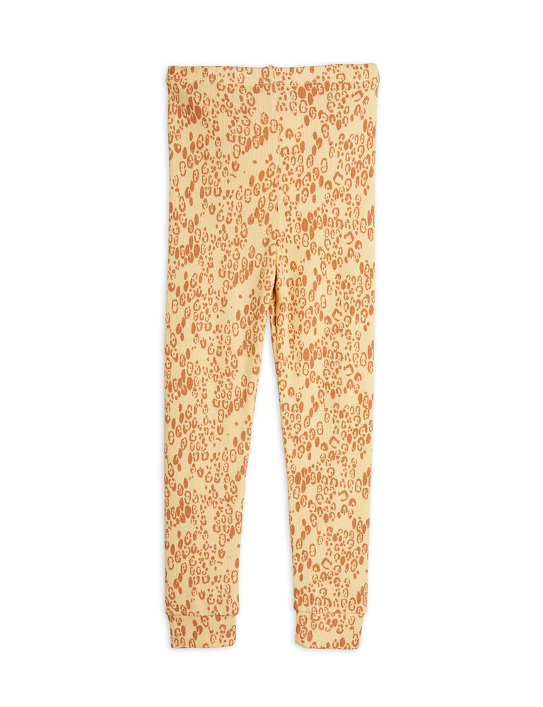 mini rodini Mini rodini -Mini leopard aop leggings  beige