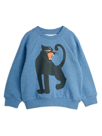 mini rodini Mini Rodini Panther sp melange sweatshirt blue mini rodini Mini Rodini Panther sp melange sweatshirt blue