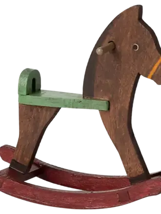 Maileg Rocking horse, Mouse - Dark brown Maileg Rocking horse, Mouse - Dark brown