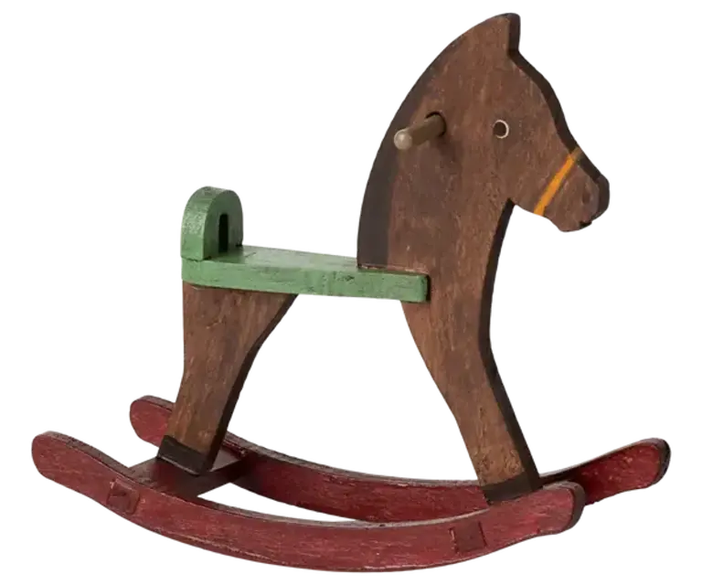 Maileg Rocking horse, Mouse - Dark brown