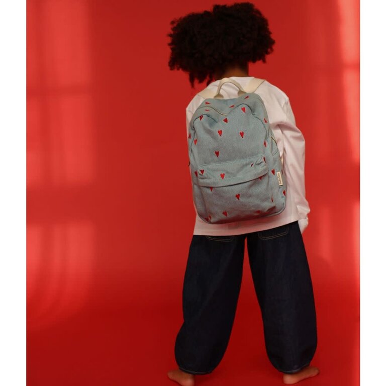 studio noos Studio Noos - denim hearts midi backpack