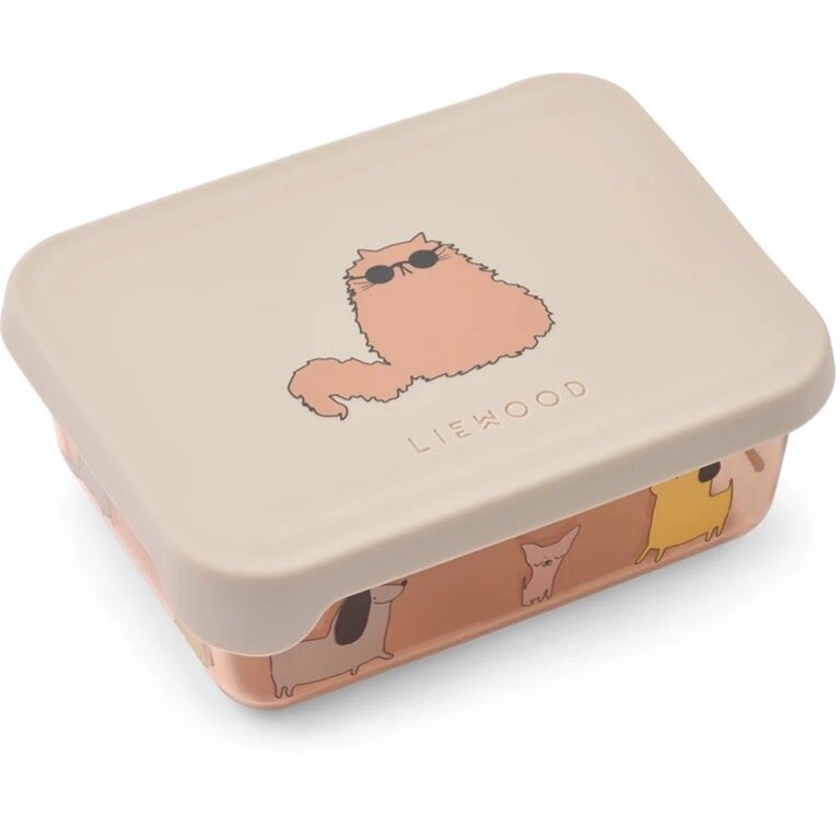 Liewood Liewood -AKO TRITAN SNACK BOX cats & dogs / sandy
