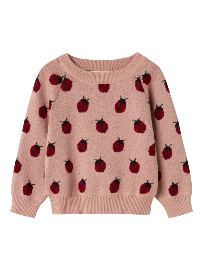 Lil' Atelier Lil atelier - Ladybug sweater Misty Rose