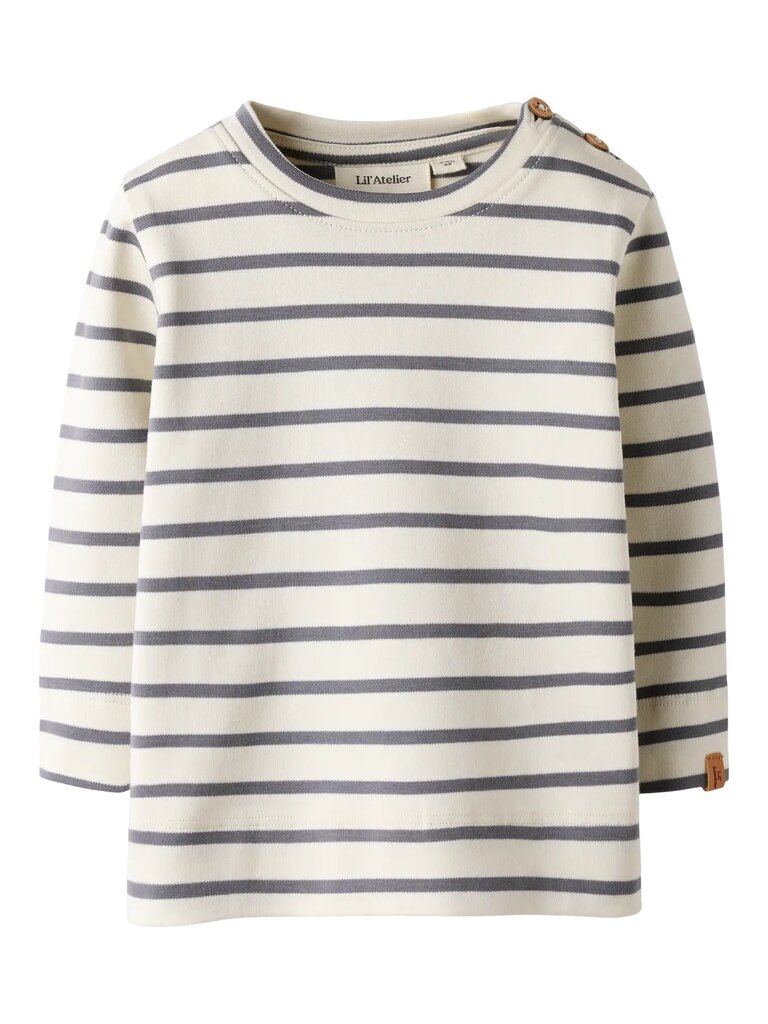 Lil' Atelier Lil atelier - limia top streep   turtledove-poppy seed