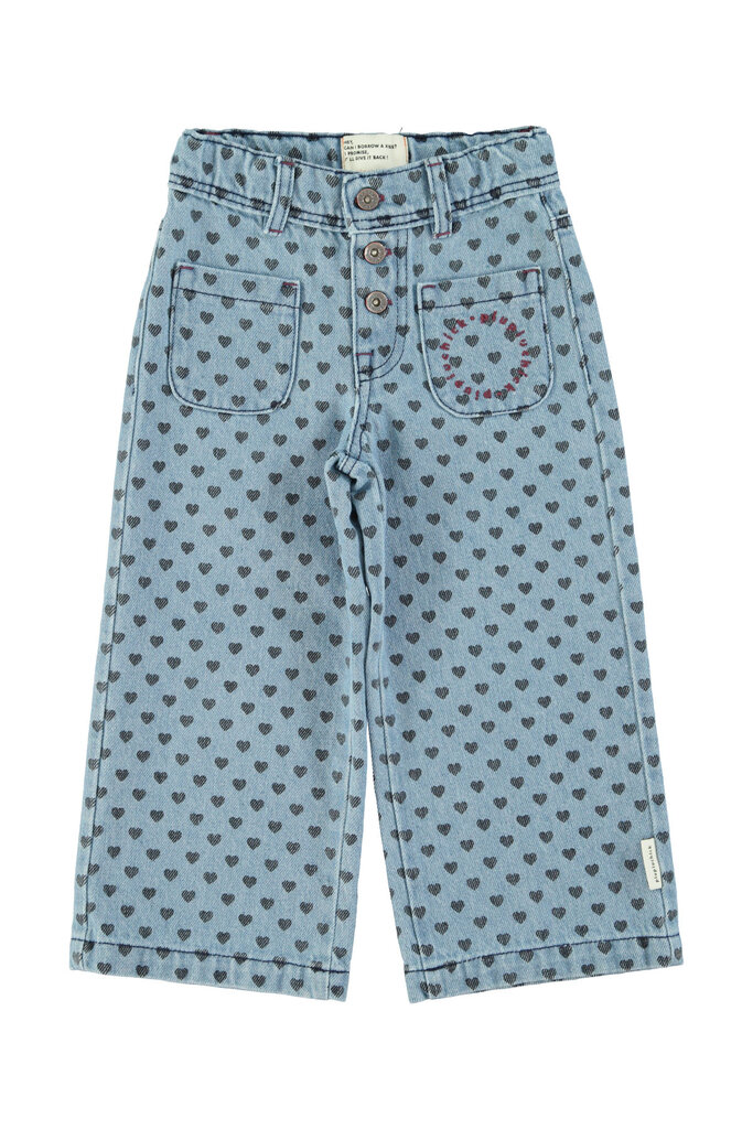 piupiuchick Piupiuchick - Flare jeans blue denim hearts