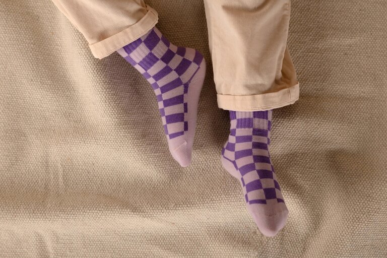 Nixnut nixnut - Checkered Socks purple