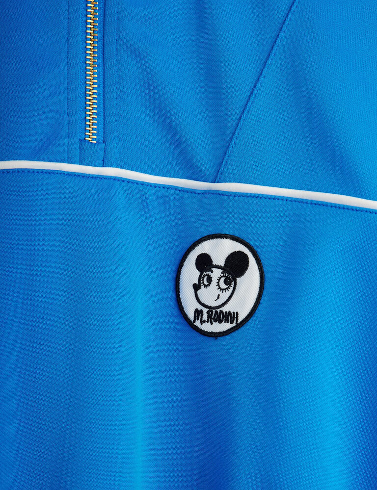 mini rodini Mini rodini -Ritzratz patch half zip sweatshirt  Blue