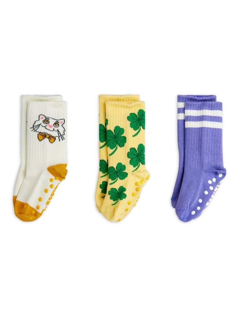 mini rodini Mini rodini -Cat 3-pack anti-slip socks