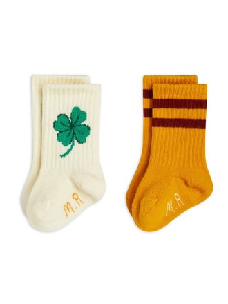 mini rodini Mini Rodini -Clover 2-pack baby socks mini rodini Mini Rodini -Clover 2-pack baby socks