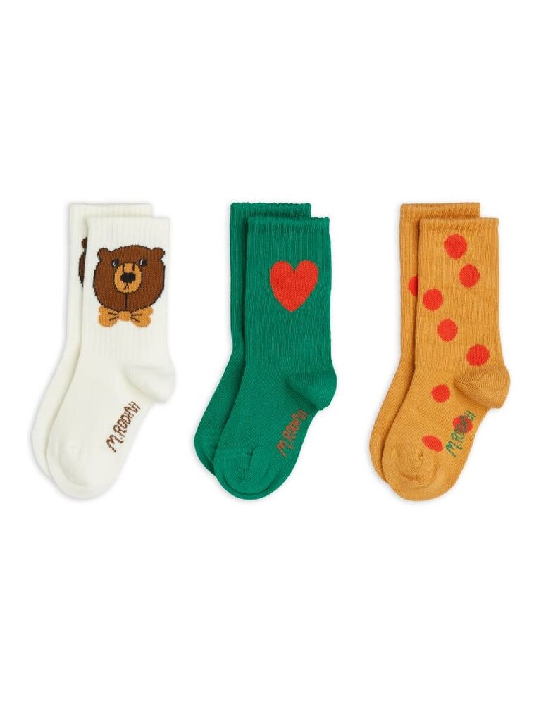 mini rodini Mini rodini -Bear 3-pack socks