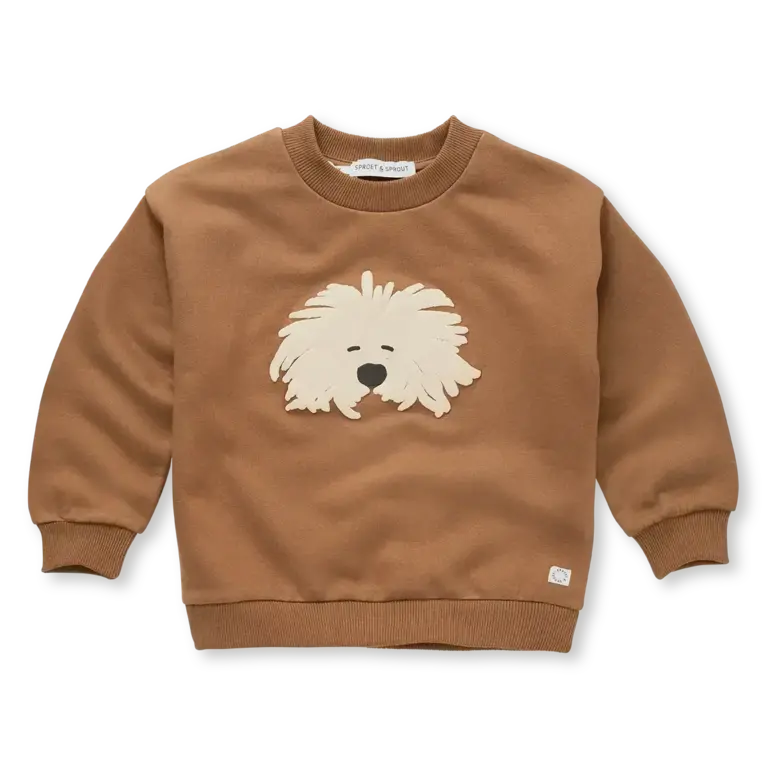 Sproet & Sprout Sproet&Sprout -SWEATSHIRT MOUSTACHE DOG