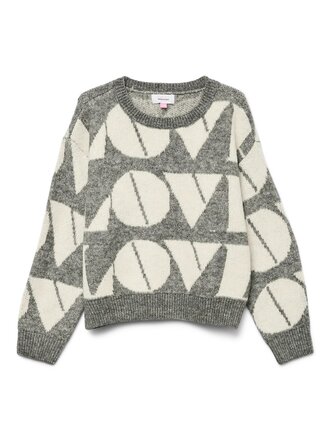 Name It Name it - love pullover 0-neck grey