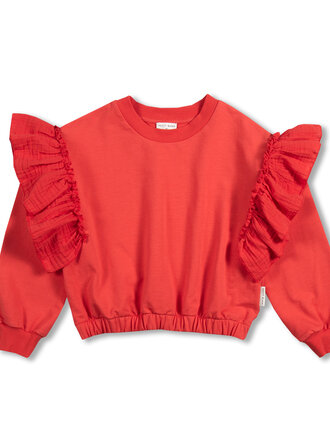 petit blush Petit Blush -Romantic Ruffle Sweater Cayenne