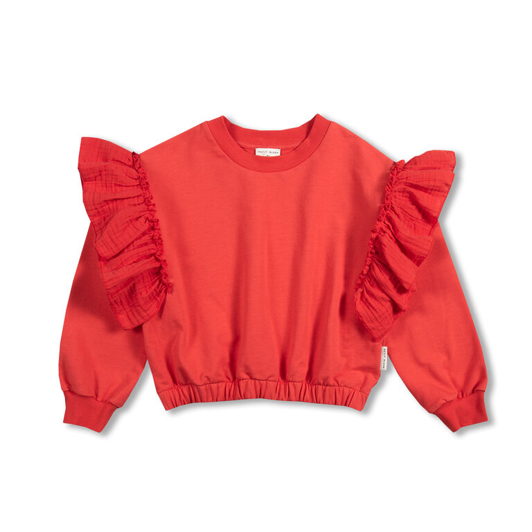petit blush Petit Blush -Romantic Ruffle Sweater Cayenne