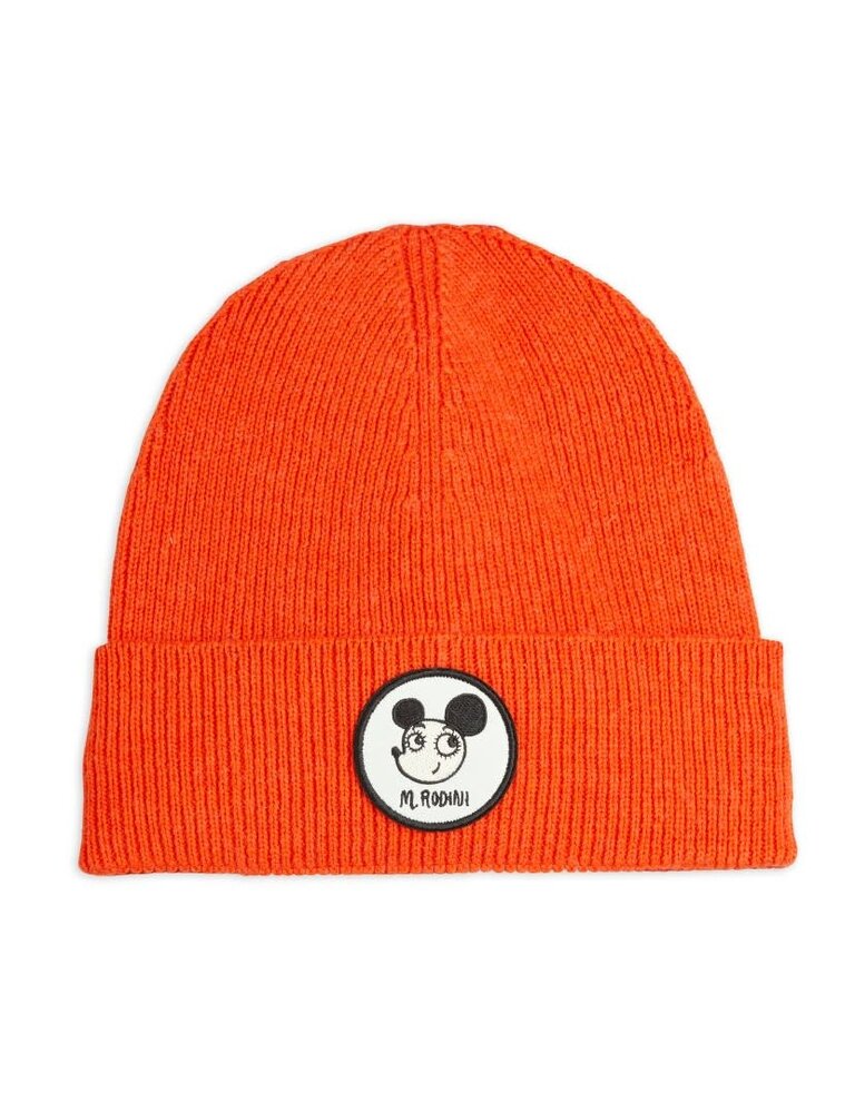 mini rodini Mini rodin -Ritzratz patch wool blend beanie red