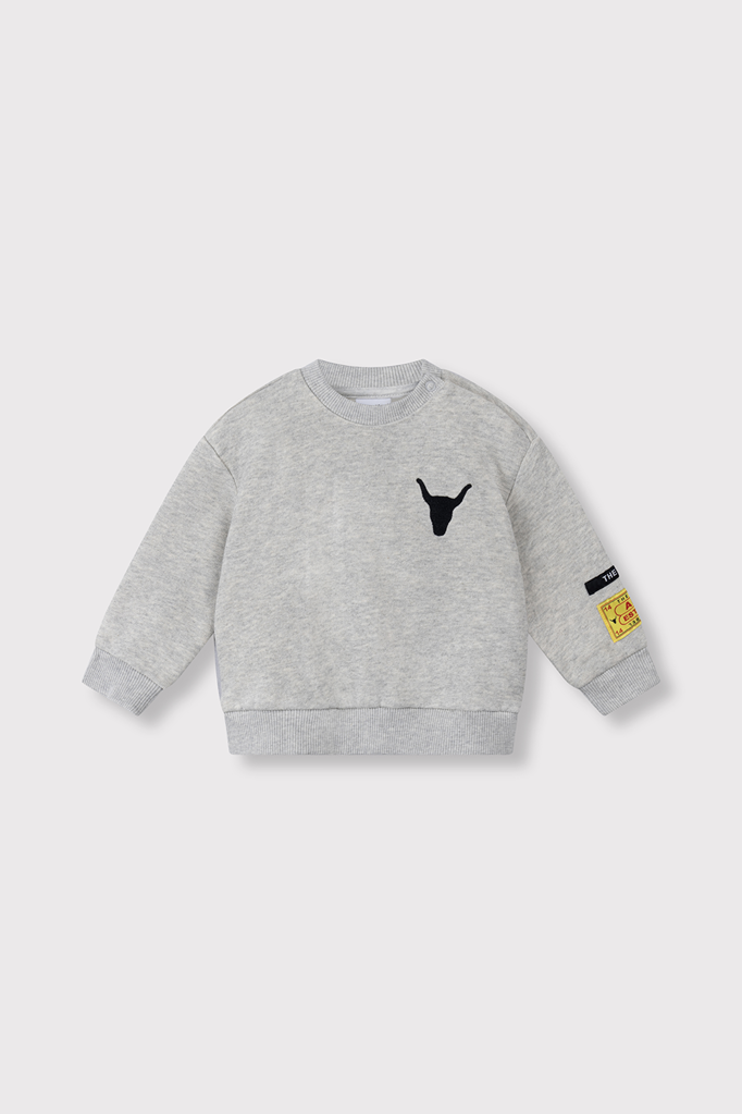 Alix the label Alix mini kids label sweater soft grey melange