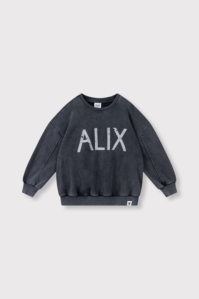 Alix the label Alix mini kids  alix on tour sweater charcoal grey