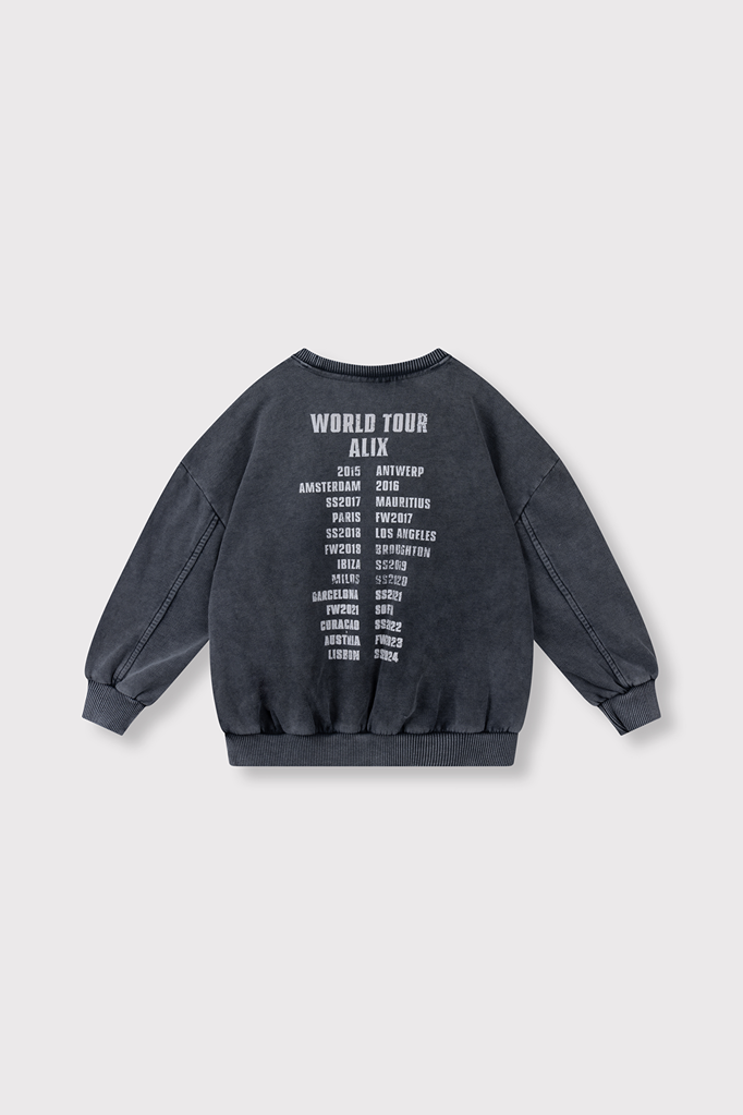 Alix the label Alix mini kids  alix on tour sweater charcoal grey