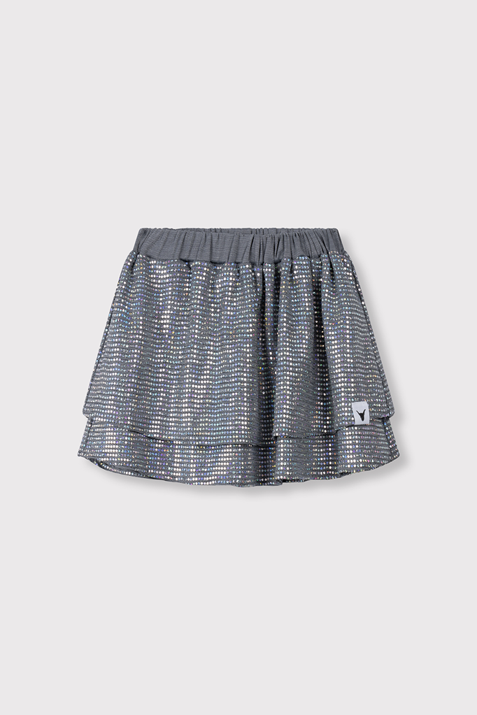 Alix the label Alix mini -kids knitted sparkle skirt silver