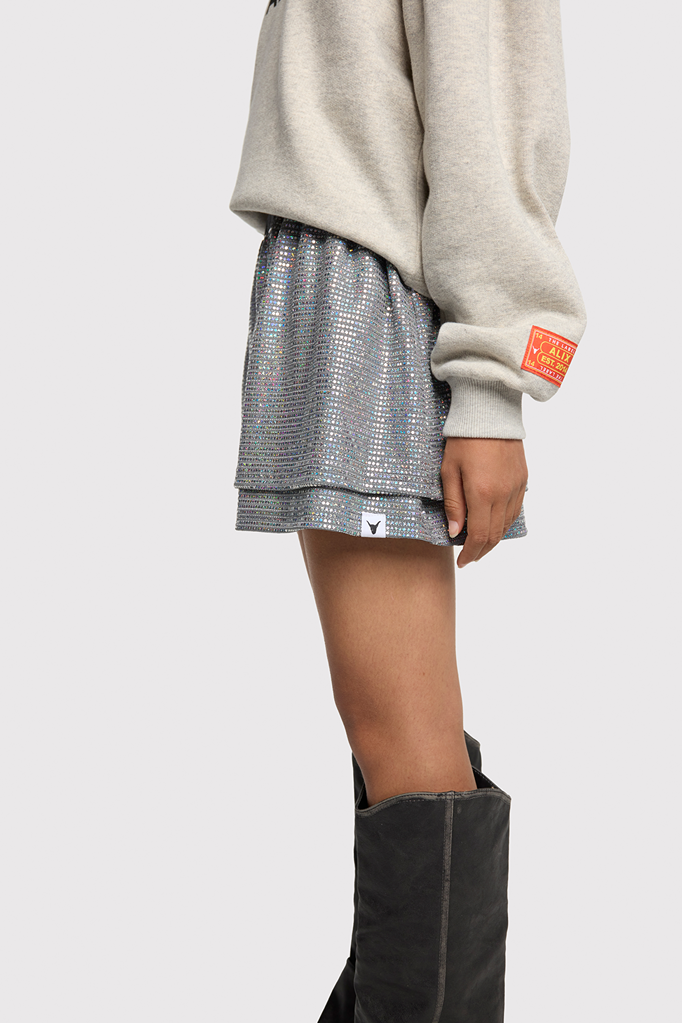 Alix the label Alix mini -kids knitted sparkle skirt silver