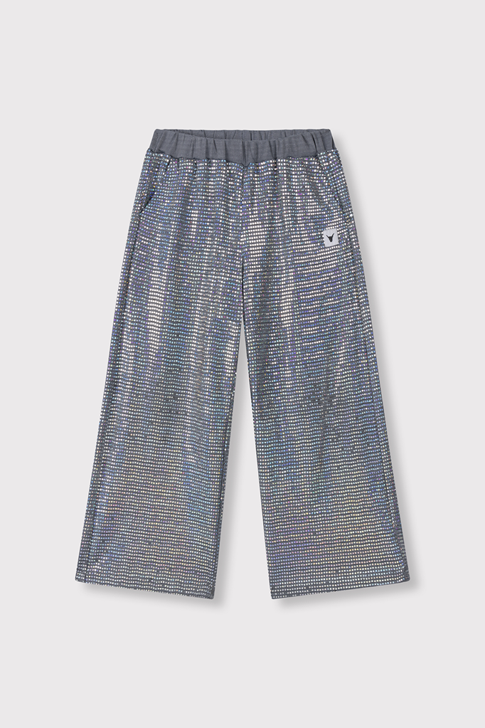 Alix the label Alix mini -kids  wide leg sparkle pants sliver