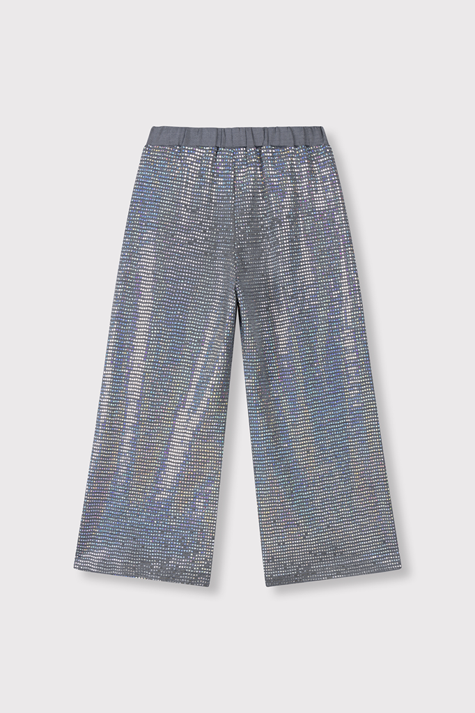 Alix the label Alix mini -kids  wide leg sparkle pants sliver