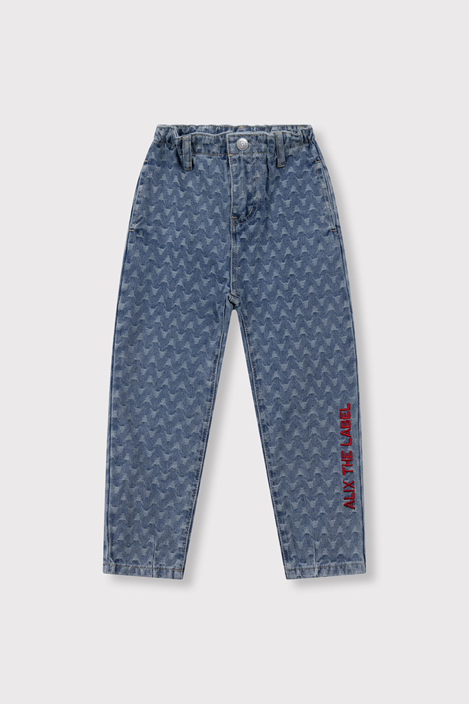 Alix the label Alix mini -kids woven tapered bull denim pants
