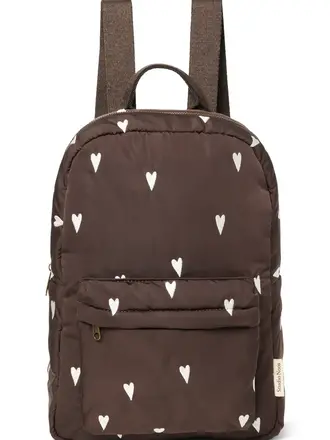 studio noos Studio Noos -Brown Hearts Puffy Midi Rugzak