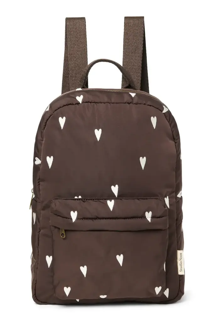 studio noos Studio Noos -Brown Hearts Puffy Midi Rugzak