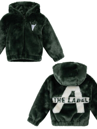 Alix the label Alix Mini Winterjas Groen/Creme A The Label Bont Alix the label Alix Mini Winterjas Groen/Creme A The Label Bont