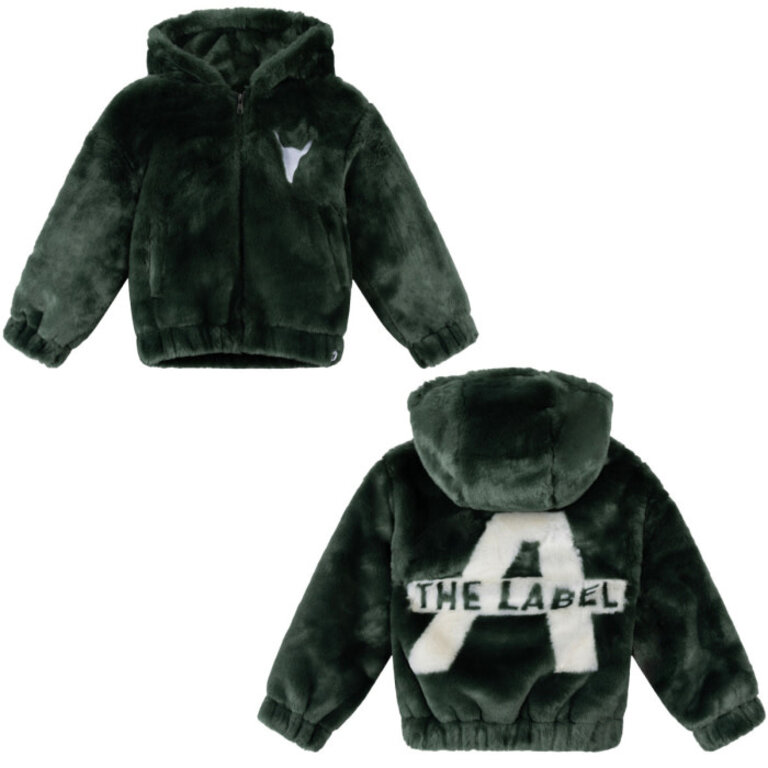 Alix the label Alix Mini Winterjas Groen/Creme A The Label Bont
