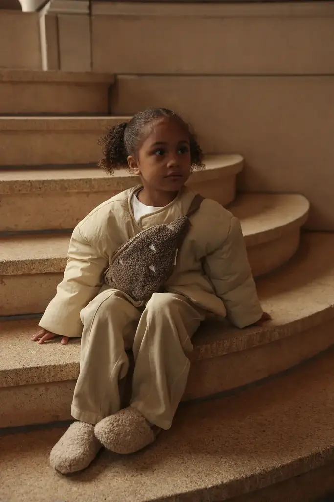 studio noos Studio Noos - mini fanny pack  teddy hearts brown